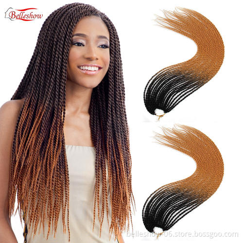 Hot sell 22 inch different colors Crochet Senegalese Twist ombre senegalese crochet braid twist crochet twist weave